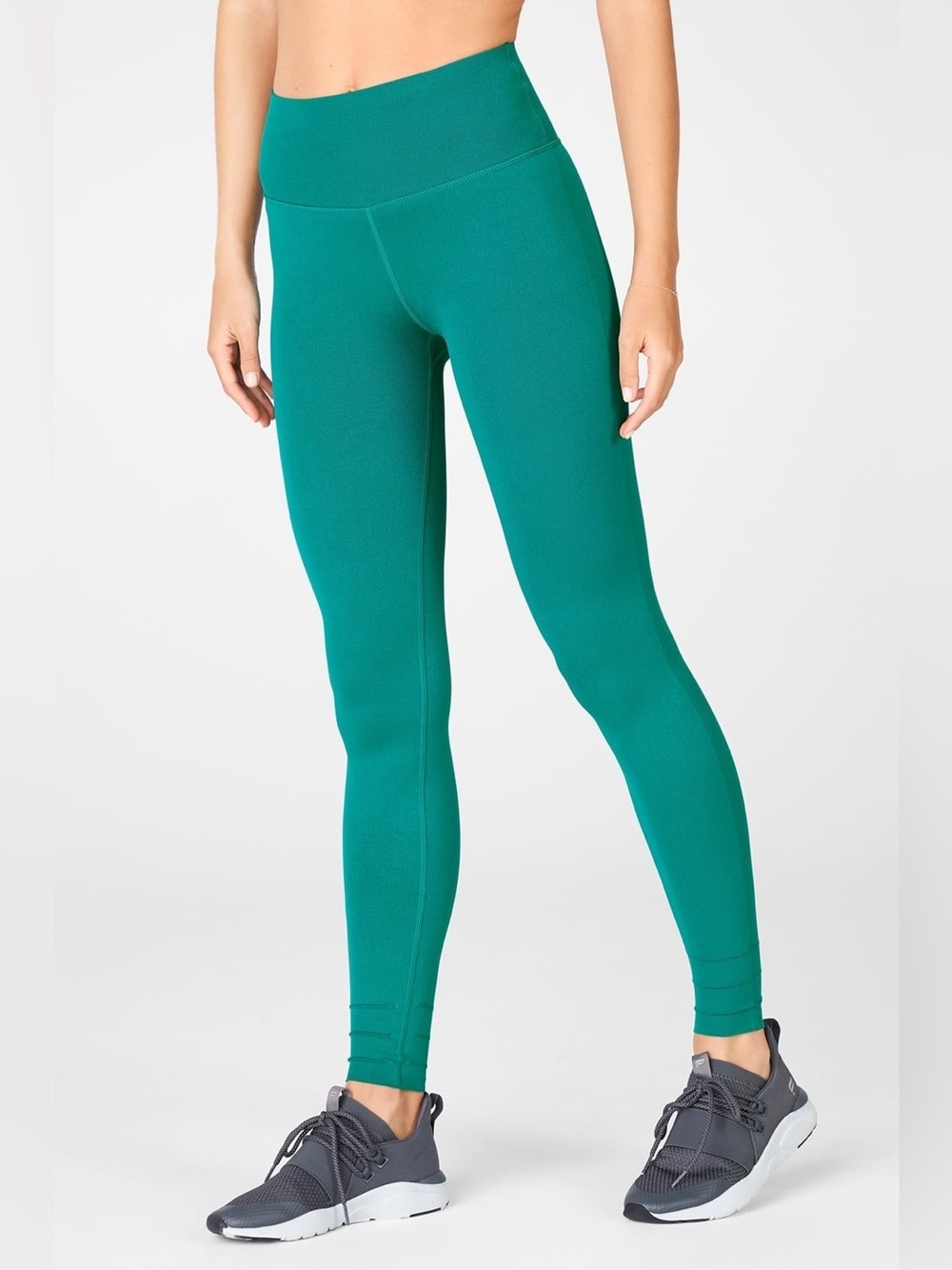 FABLETICS Dark Jade SculptKnit Custom Length Leggings S Small Lime Stitch